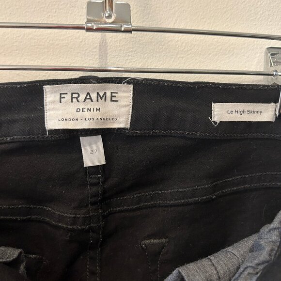 Frame Le High Skinny jeans with gold zippers at ankles - Picture 6 of 8